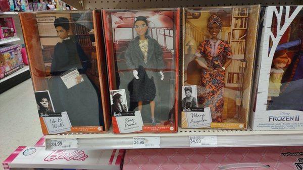 I found them!  Inspiring Women Series Barbies