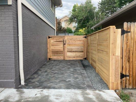 Custom Paver Driveway with Custom Fence