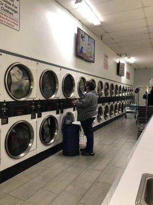 Dryers in one side of the room. 8min x 25cents