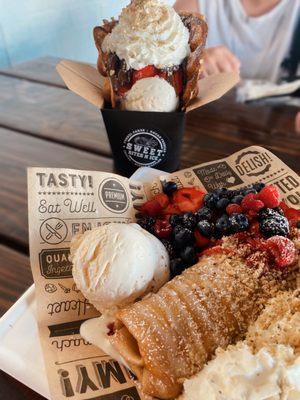 Strawberry Nutella Bubble Waffle and Sweet Bites Special