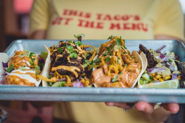 Delicious Tray of Amazing flavorful tacos