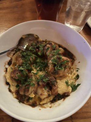 Cajun Shrimp over cheesy Polenta