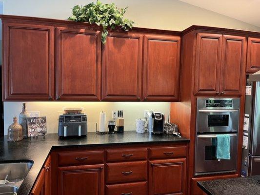 Cabinets before reface.