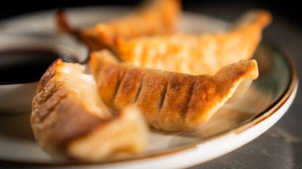 Pan fried pork dumpling.