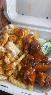 6pc honey bbq wing and cajun ranch fries