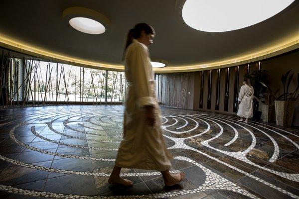 Walking the Labyrinth at Evensong Spa in Green Lake, WI.