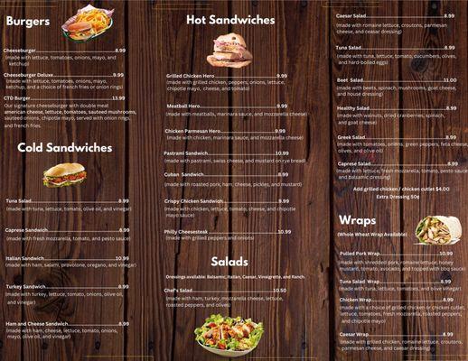 Take it look the menu