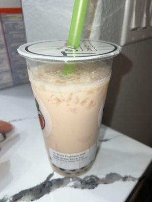 Rose milk tea with boba $6.20