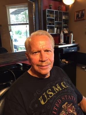 Haircut and hot shave facial by Bobbi, best barber in Myrtle Beach SC