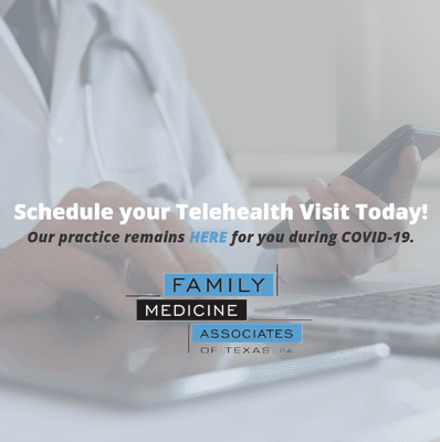 In need of a convenient at-home option for your health questions? Family Medicine Associates of Texas is offering telemedicine appointments!