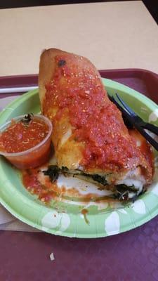 Spinach Stromboli (Ate a bite...)