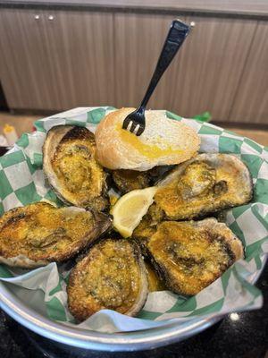 Baked garlic oysters