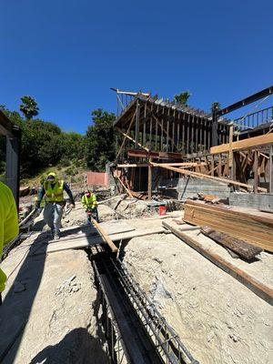 Footings being prepared for concrete