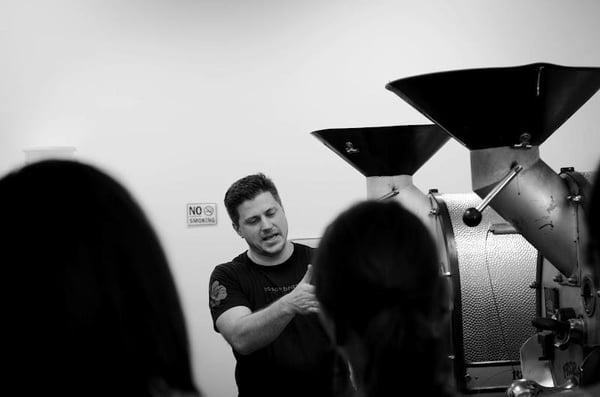 Joel giving a roasting class