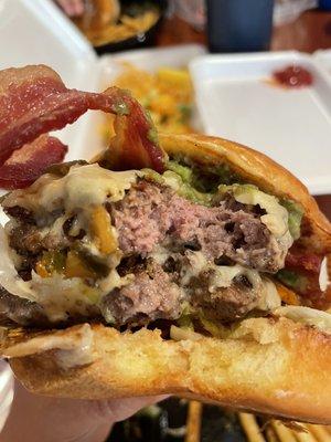 Bacon guacamole burger