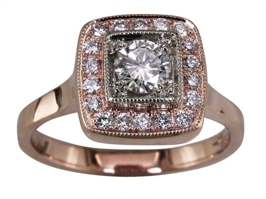 Rose Gold and Diamond Ring by Karina Mattei Jeweler/Designer