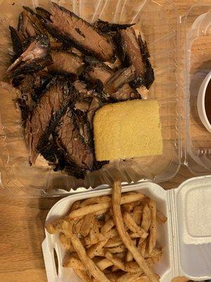 Brisket and fries.