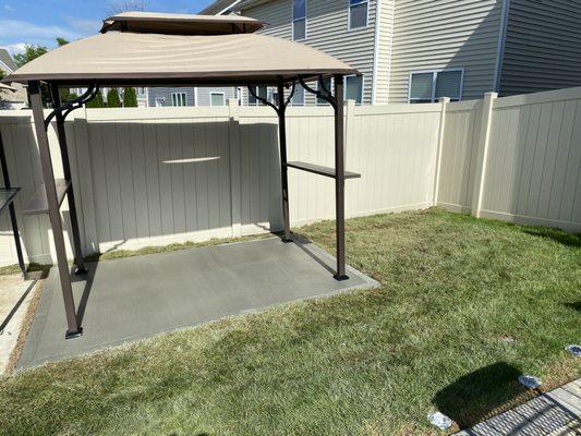 Concrete slab and gazebo