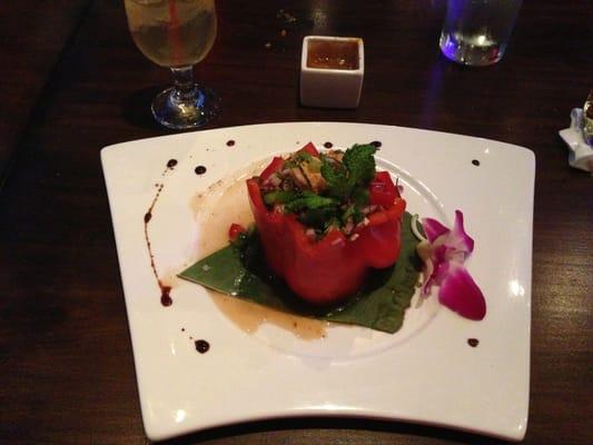 Thai salmon salad at Enthaice on 31st avenue.