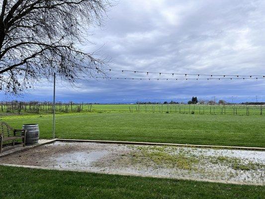 View from the back of the tasting room (rainy day)