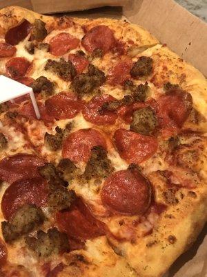 Pizza with Pepperoni and sausage