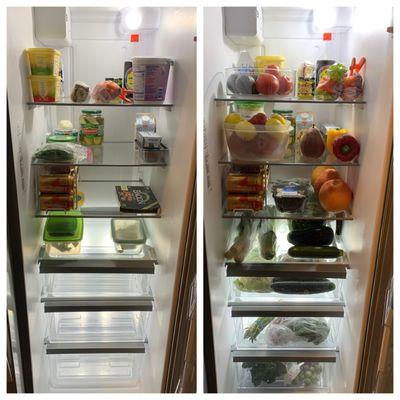 Fridge before & after