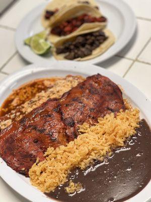 Enchiladas Rojas With Pastor