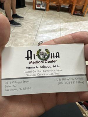 Appointment card