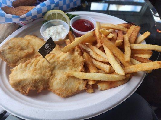 Halibut fish and chips.