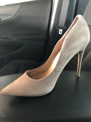 Suede heel