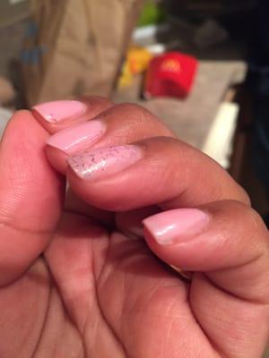 Got nails done 10/19/2015 & this is the outcome.. The chip nail is from today, the other fingers are missing polish