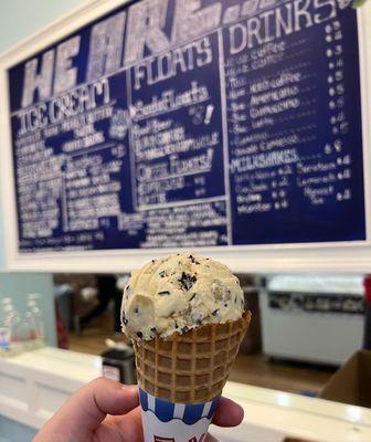 Cookie Dough in a waffle cone