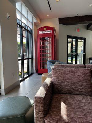 Cool phone booth inside!