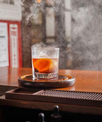 Smoked Old Fashioned cocktail