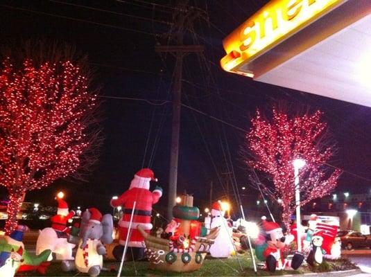 A seriously festive gas station