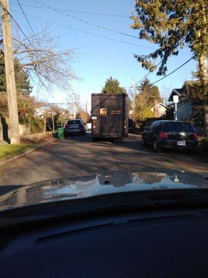 UPS driver blocking traffic