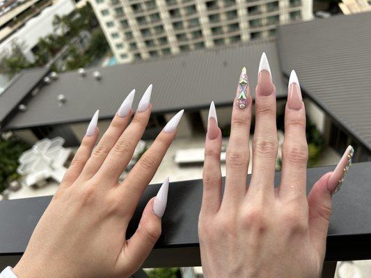 Acrylic stiletto nails