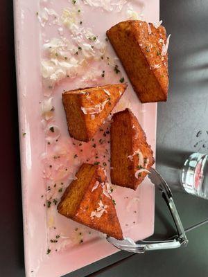 Fried Romana Dumplings is basically triangles of fried polenta