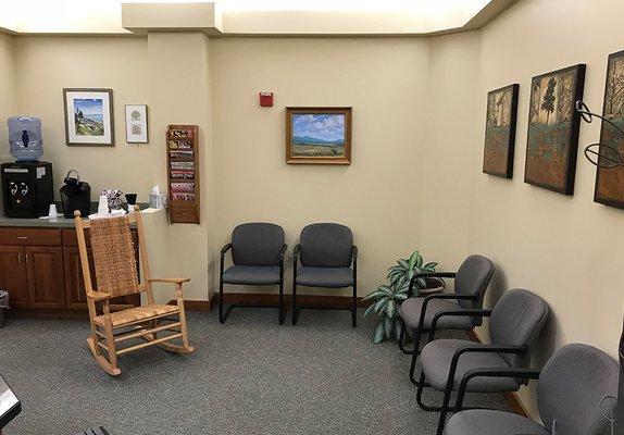 Our reception area and coffee corner.