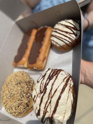 Peanut butter cinnamon bun donut