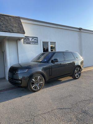 Range Rover hood chip repair.