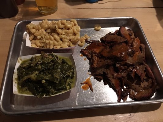 Brisket, collards & mac and cheese