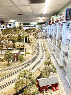 The view from the far end of this huge O gauge layout