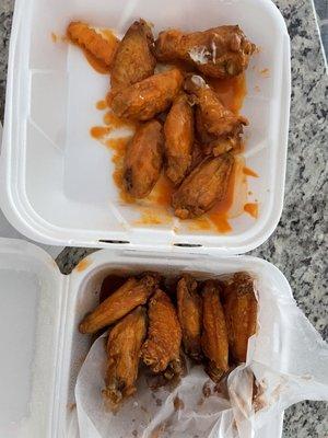 Mild Buffalo top picture; hot Buffalo bottom. Hot Buffalo wings were much better and crisper.