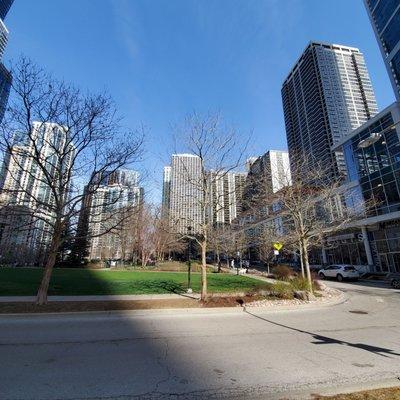 Marianos is on the far right in this pic. It's in the south/west end of the Lakeshore East Park.