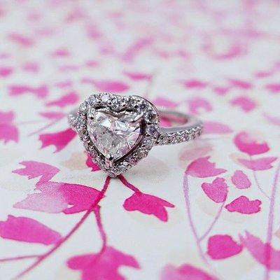 Heart Shape Halo Diamond Ring