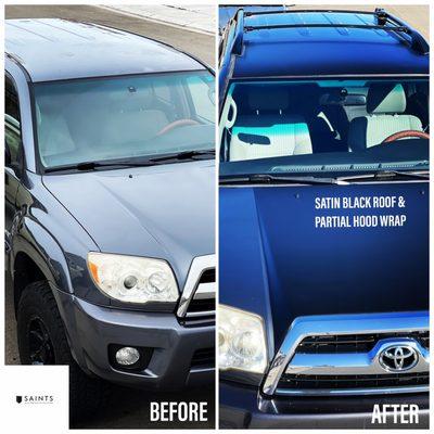 2007 Toyota 4Runner in for Roof and partial Hood Wrap