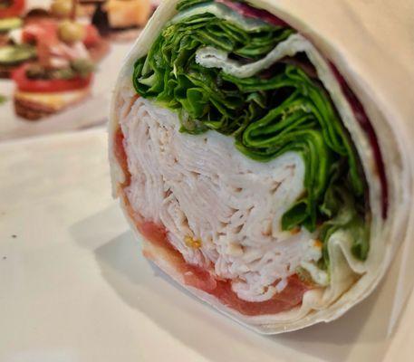 Classic Turkey Wrap - Turkey, lettuce and tomato on a wrap