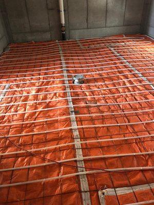 Radiant heating in slab