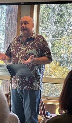 Pastor Scott and the beautiful view of Lake Tahoe